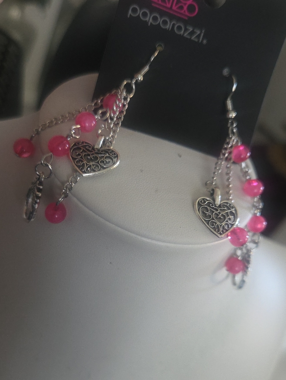 Paparazzi Wheres Cupid Pink Earrings NWT
